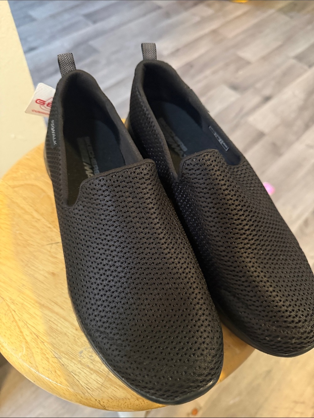 Skechers Men's Black Mesh Slip-On Loafers